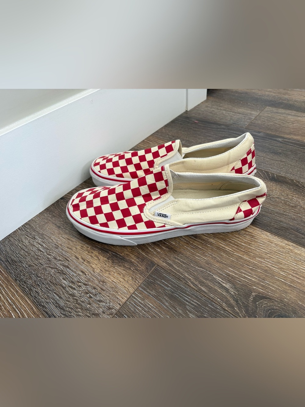 Vans Classic Slip-On Checkerboard Red and White
